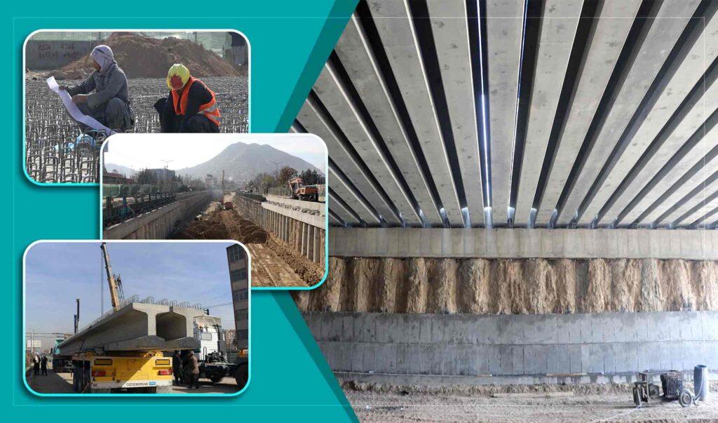 کار ساخت زیرگذر پل هوایی چهارراهی بر‌کی شهر کابل ۶۰ درصد پیش رفته‌است