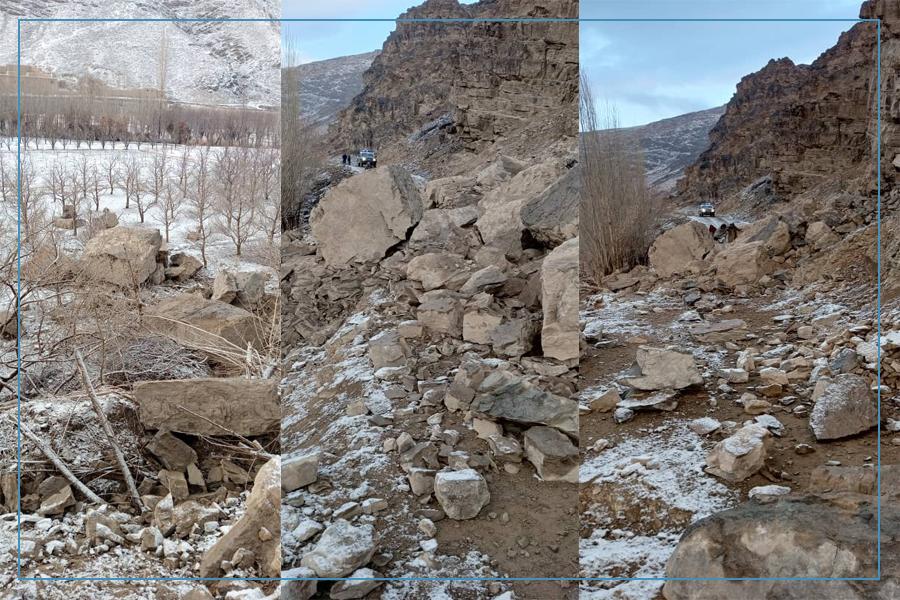 د میدان‌وردګو د دایمیرداد عمومي لاره د غره ښویېدنې له امله تړل شوې ده