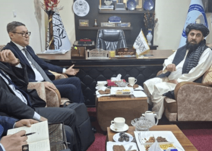 د ټولګټو وزارت د اوسپنې پټلۍ مرستیال د قزاقستان د ولسمشر له ځانګړي استازي سره لیدلي