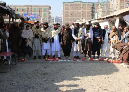 کار ساخت یک سرک در شهر خوست آغاز شد