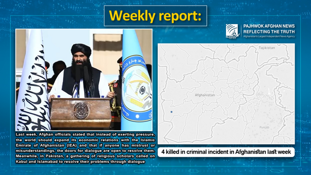 4 killed in criminal incident in Afghanistan last week