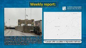 17 people suffer casualities in Afghanistan last week