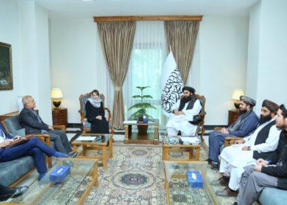 دیدار تودیعی معاون یوناما با متقی؛ دو طرف دربارۀ تعامل و هماهنگی گفتگو کردند