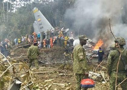 کولمبیا کې د پوځي الوتکې د لوېدو پېښه کې ۶۶ تنه مړه شوي