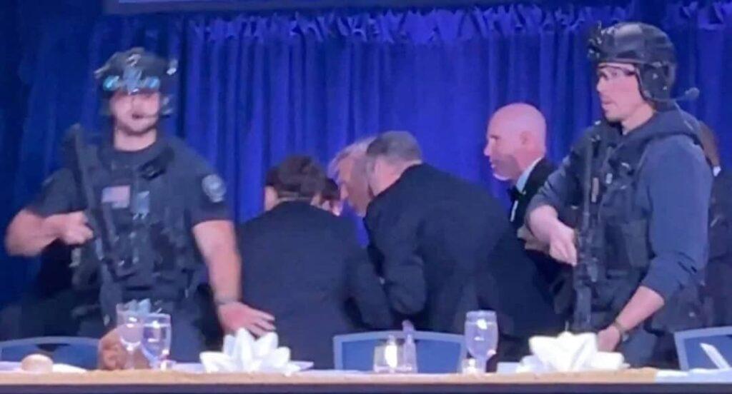 شلیک در ضیافت قصر سفید؛ نیروهای امنیتی ترمپ و همسرش را از صحنه خارج کردندد.