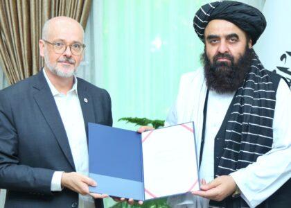 FM Muttaqi receives credentials of new ICRC head in Kabul
