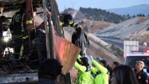 8 killed after passenger bus overturns, catches fire in Turkey