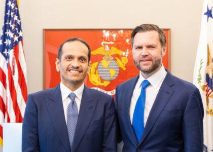 Qatari PM meets US vice president JD Vance at White House