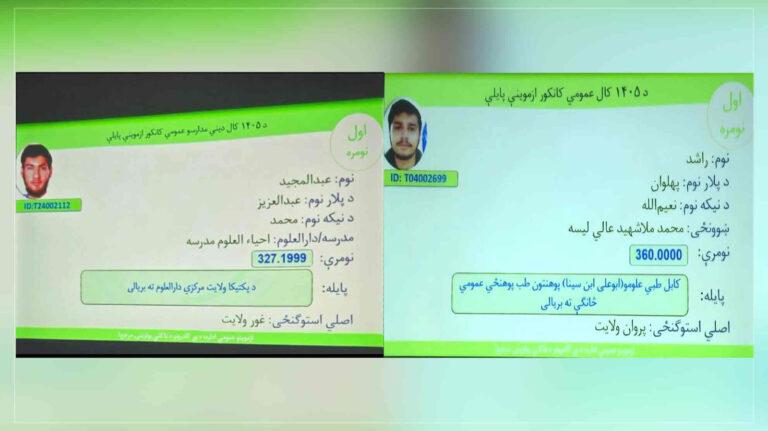 نتایج امتحان کانکور سال ۱۴۰۵ اعلام شد