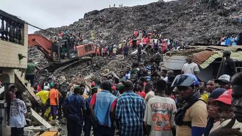 30 killed as rubbish mound collapses onto homes in Guinea