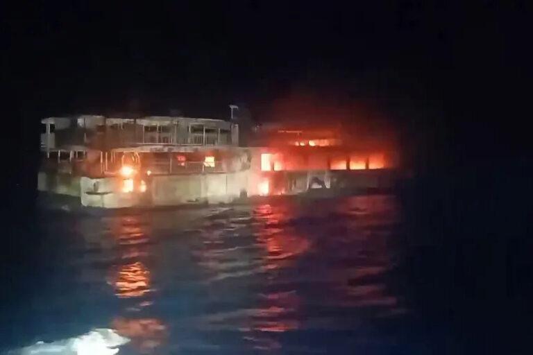 5 killed, 87 missing in Philippines ferry fire